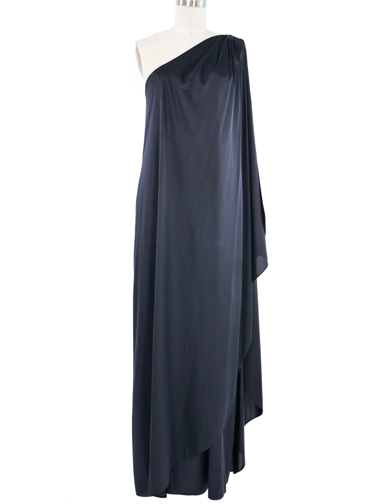 one shoulder caftan dress Halston One Shoulder Caftan Gown