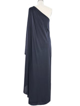 Halston One Shoulder Caftan Gown Dress arcadeshops.com