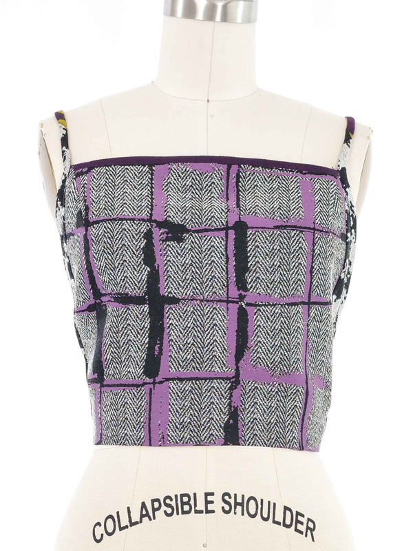 2019 Yeohlee Chevron Check Crossback Apron Top Top arcadeshops.com