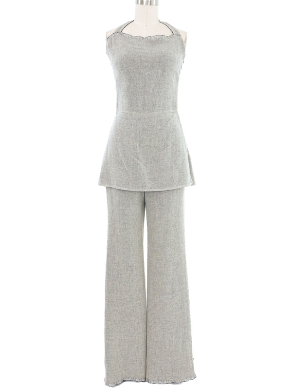 2011 Yeohlee Gray Knit Layered Jumpsuit Suit arcadeshops.com