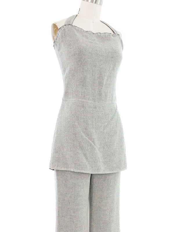 2011 Yeohlee Gray Knit Layered Jumpsuit Suit arcadeshops.com