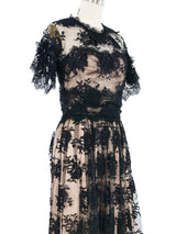 Dolce & Gabbana Black Lace Illusion Gown Dress arcadeshops.com
