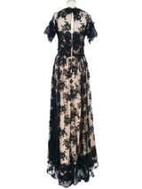 Dolce & Gabbana Black Lace Illusion Gown Dress arcadeshops.com