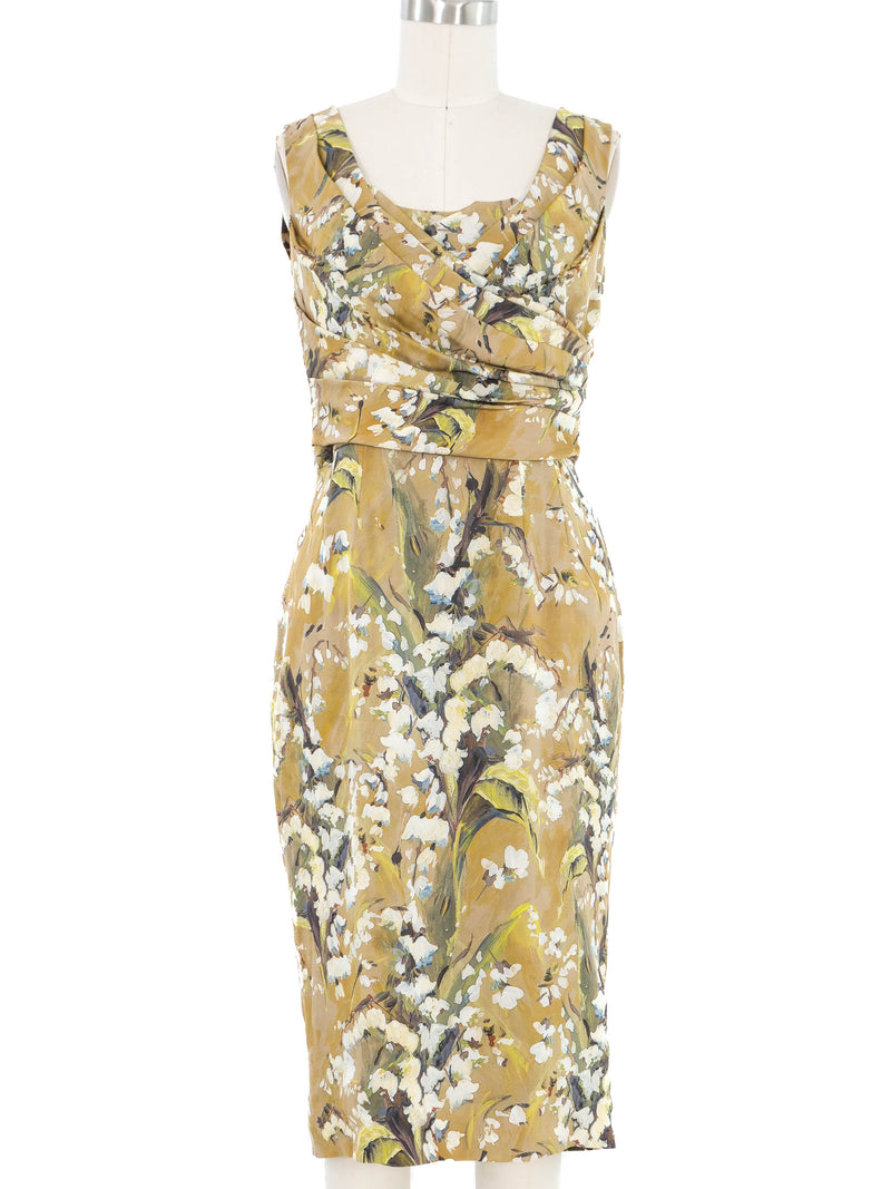 Dolce & Gabbana Green Floral Tank Dress Dress arcadeshops.com