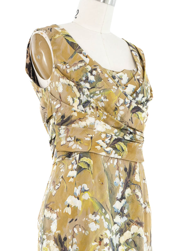 Dolce & Gabbana Green Floral Tank Dress Dress arcadeshops.com