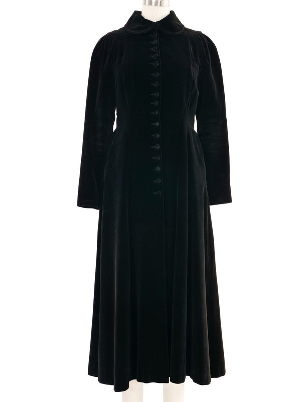 Ossie Clark Velvet Button Front Coat Dress Dress arcadeshops.com