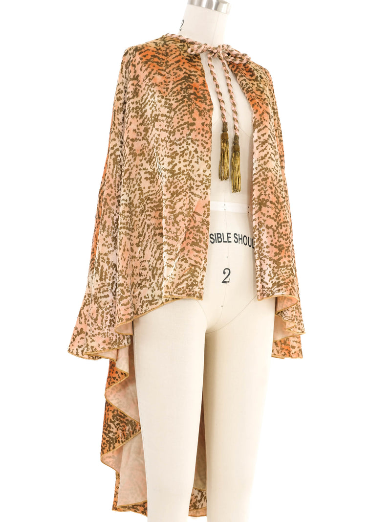 Holly's Harp Velvet Leopard Print Cape Outerwear arcadeshops.com