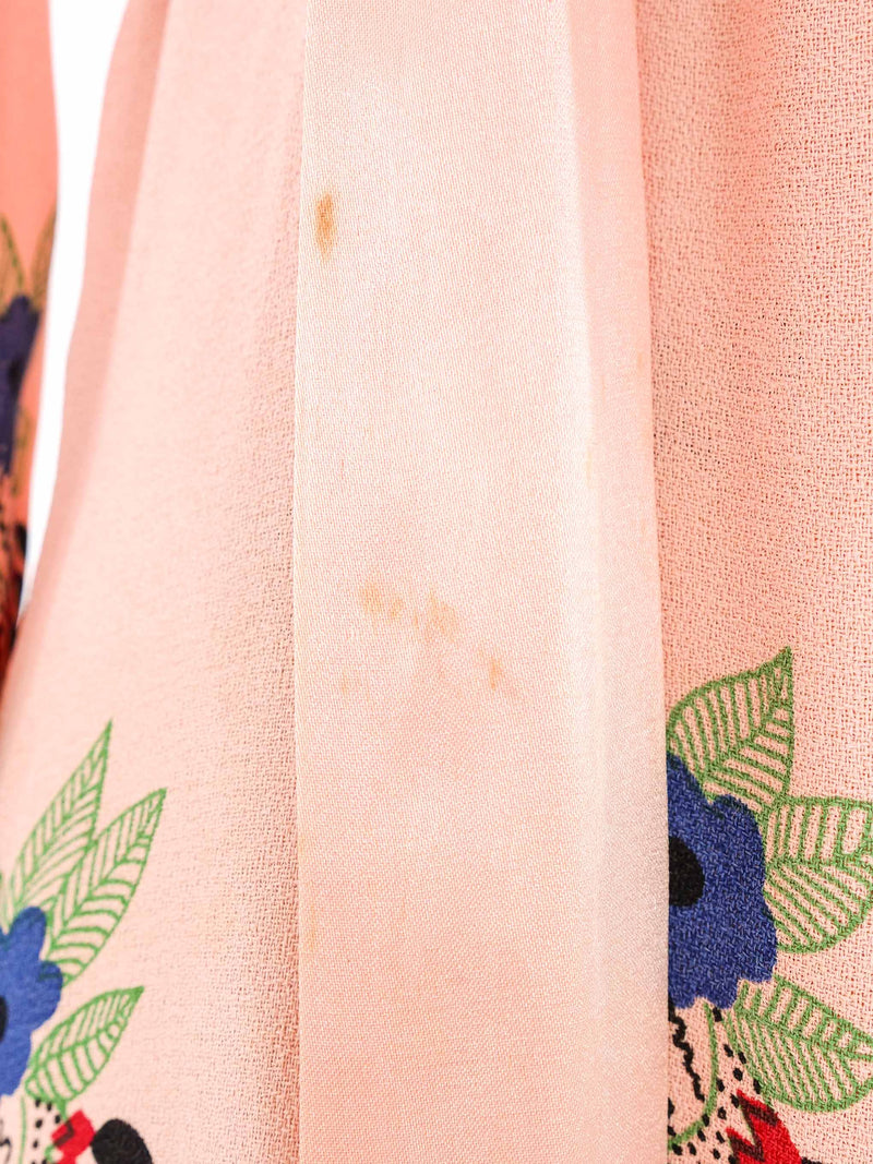 Ossie Clark Celia Birtwell Printed Pink Crepe Dress Dress arcadeshops.com
