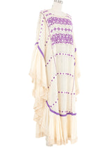 Embroidered Gauze Ruffle Caftan Dress arcadeshops.com