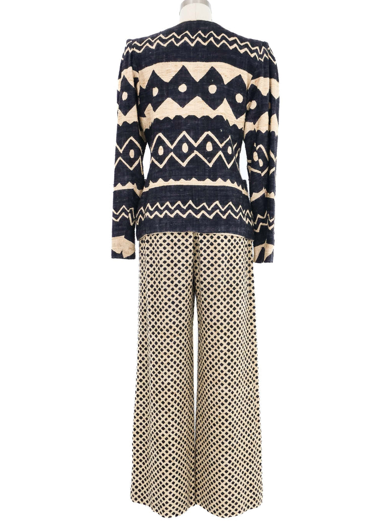 Yves Saint Laurent Printed Mudcloth Pant Suit Suit arcadeshops.com
