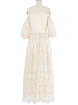 Victor Costa Off Shoulder Ivory Lace Gown Dress arcadeshops.com