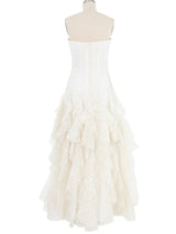 Arnold Scaasi Dotted Tulle Ruffle Gown Dress arcadeshops.com