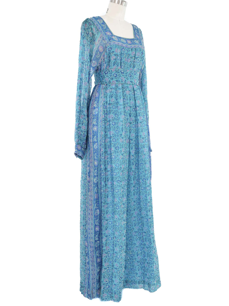 Raksha Metallic Embroidered Silk Caftan Dress arcadeshops.com