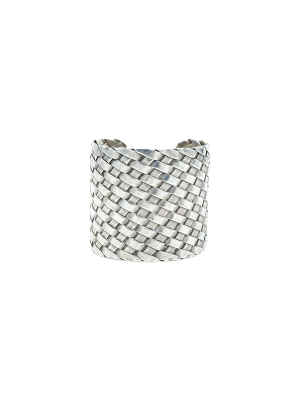 Sterling Silver Basketweave Cuff Accessory arcadeshops.com