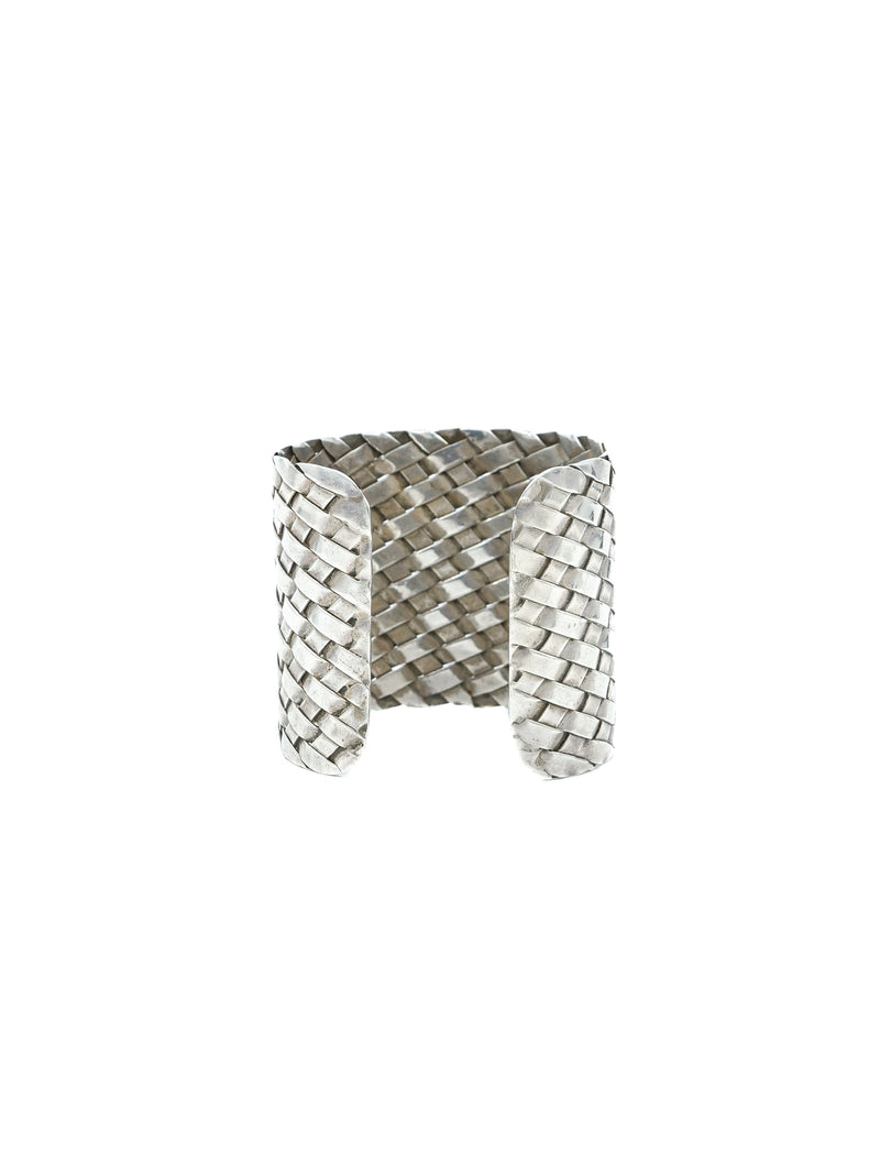 Sterling Silver Basketweave Cuff Accessory arcadeshops.com