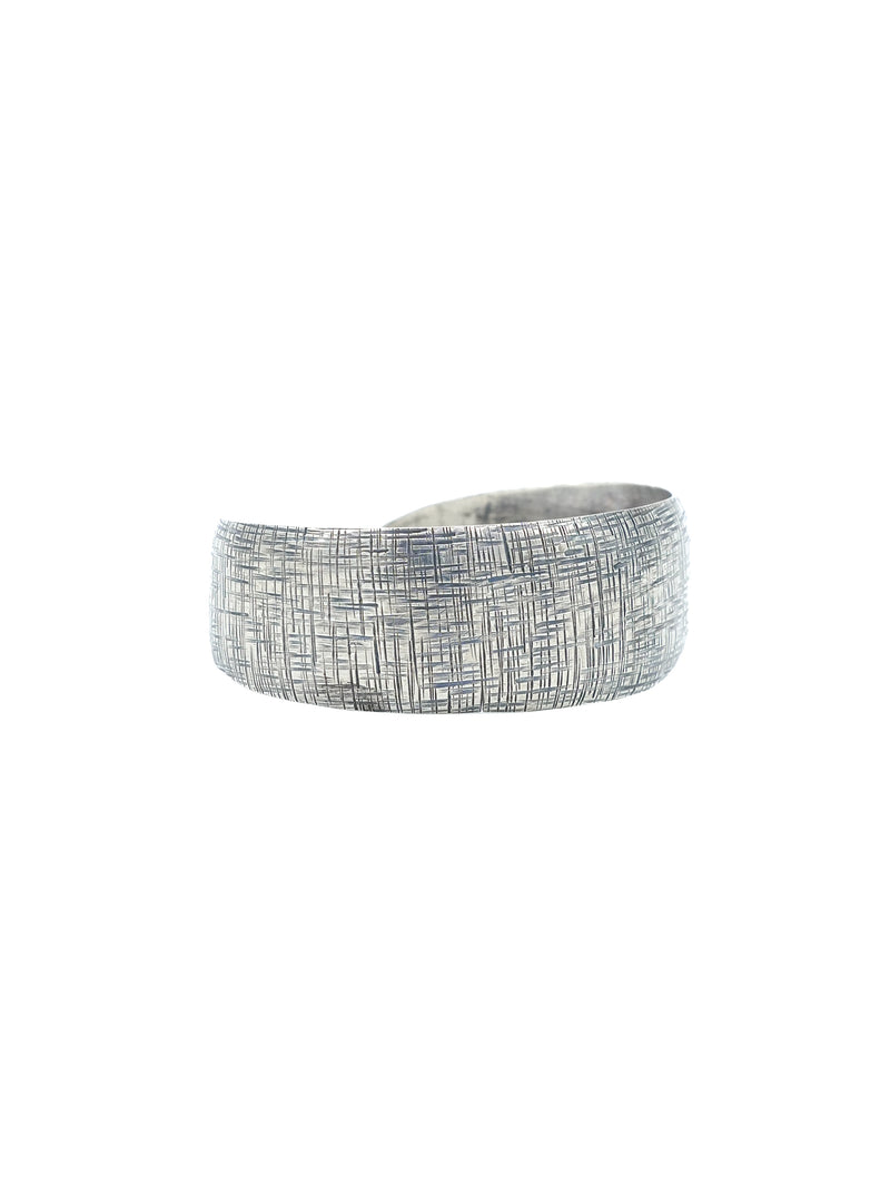 Crosshatched Sterling Cuff Accessory arcadeshops.com
