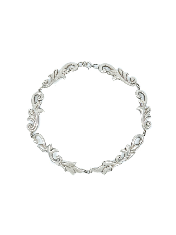 Mexican Sterling Leaf Link Necklace Accessory arcadeshops.com
