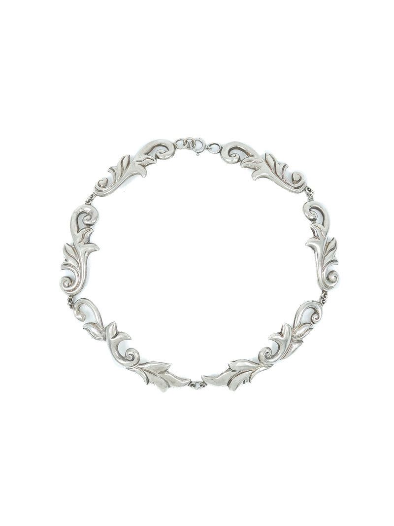 Mexican Sterling Leaf Link Necklace Accessory arcadeshops.com
