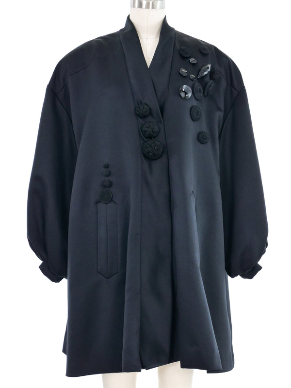 Victor Costa Button Embellished Satin Coat Dress arcadeshops.com