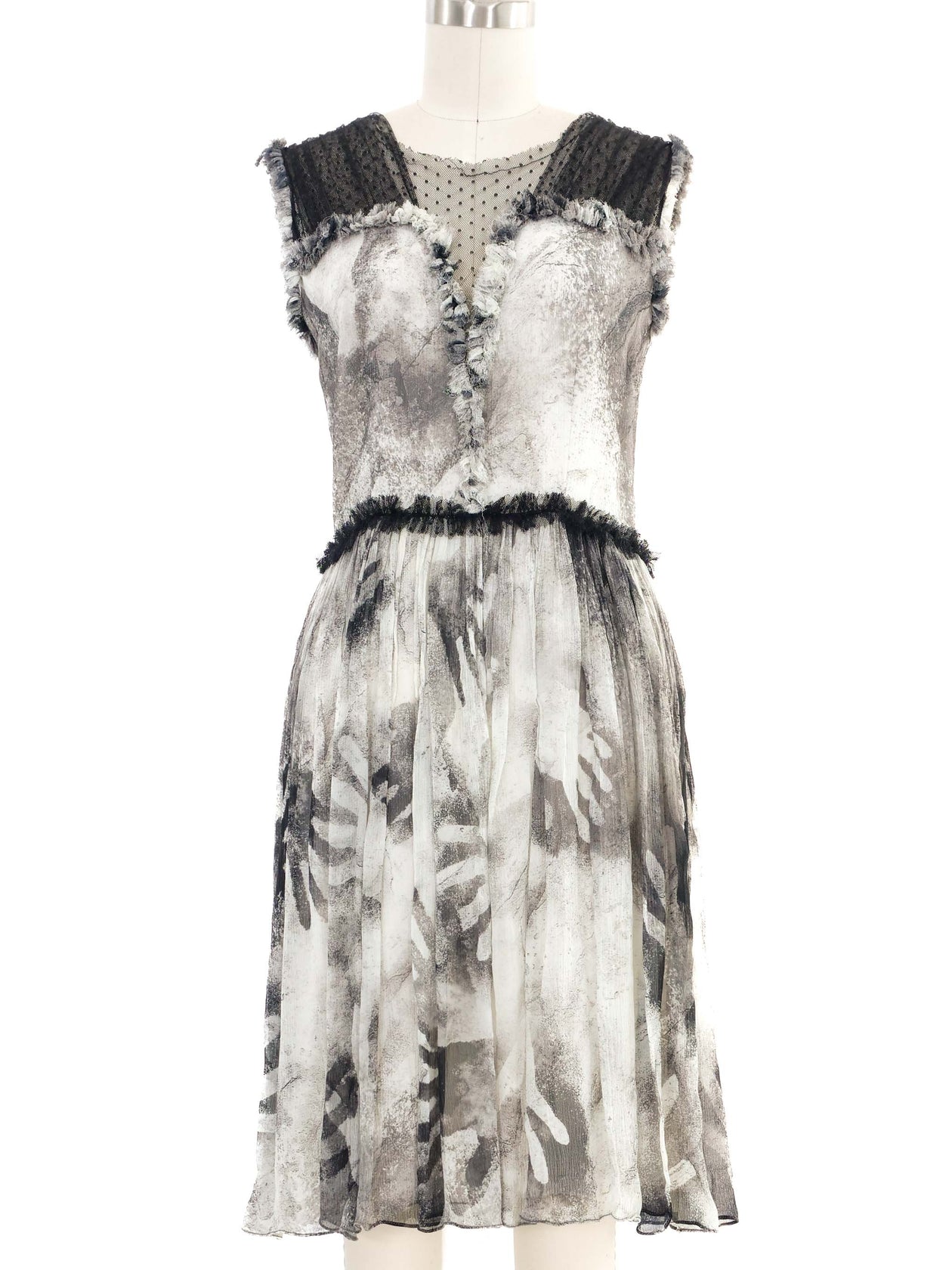 Rodarte Hand Print Gauze Dress