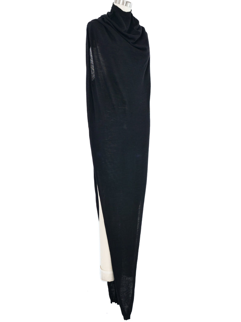 2023 Rick Owens Edfu Black Cowl Neck Tunic Dress arcadeshops.com