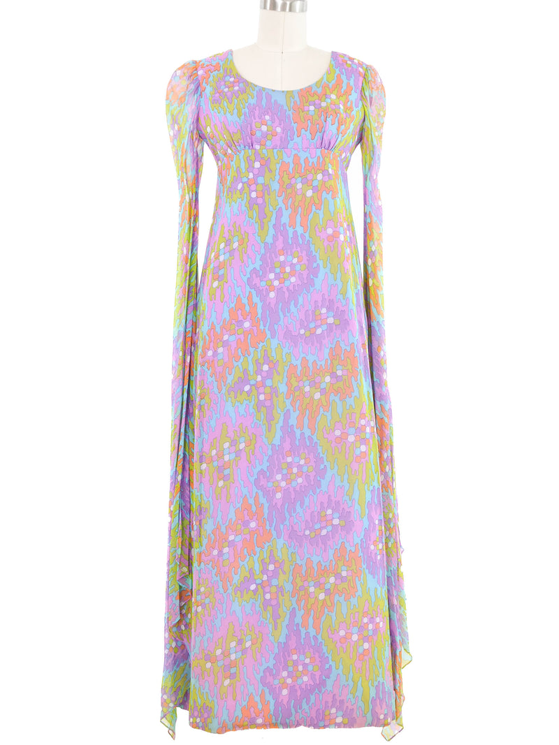 Sherbert Chiffon Angel Sleeve Maxi Dress Dress arcadeshops.com