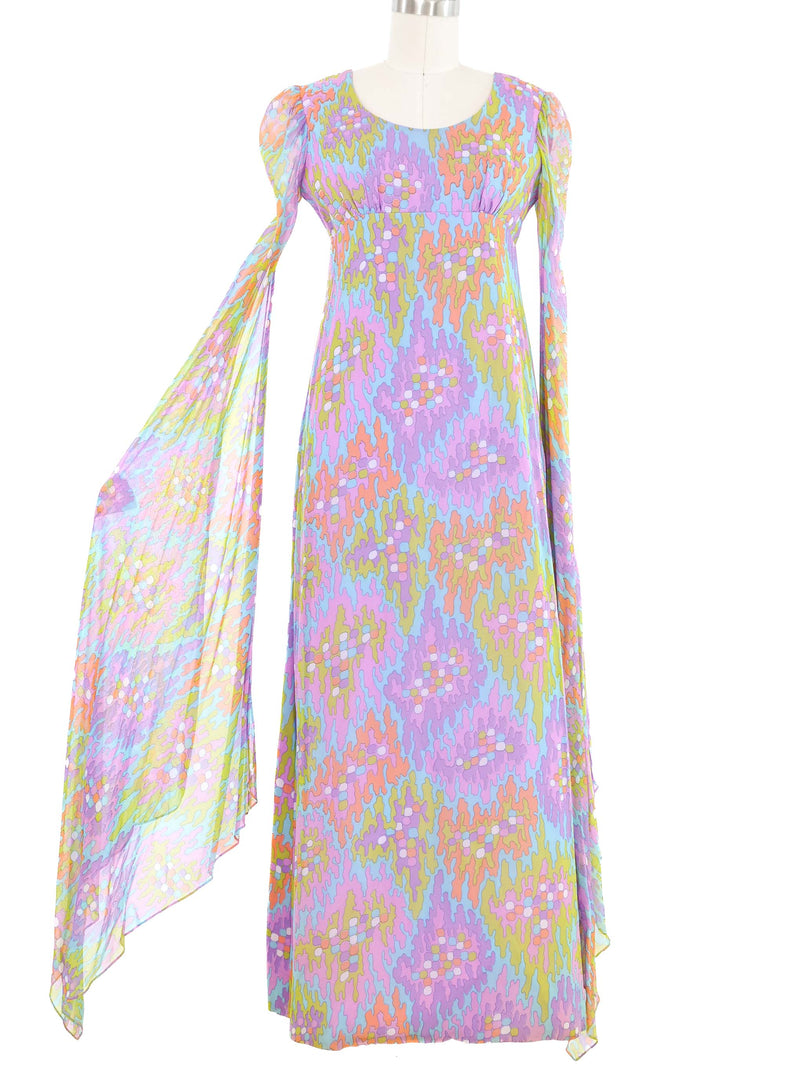 Sherbert Chiffon Angel Sleeve Maxi Dress Dress arcadeshops.com