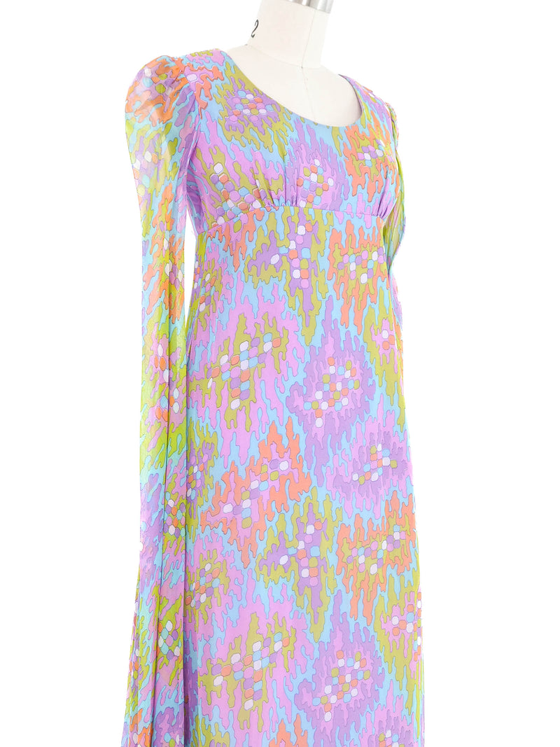 Sherbert Chiffon Angel Sleeve Maxi Dress Dress arcadeshops.com