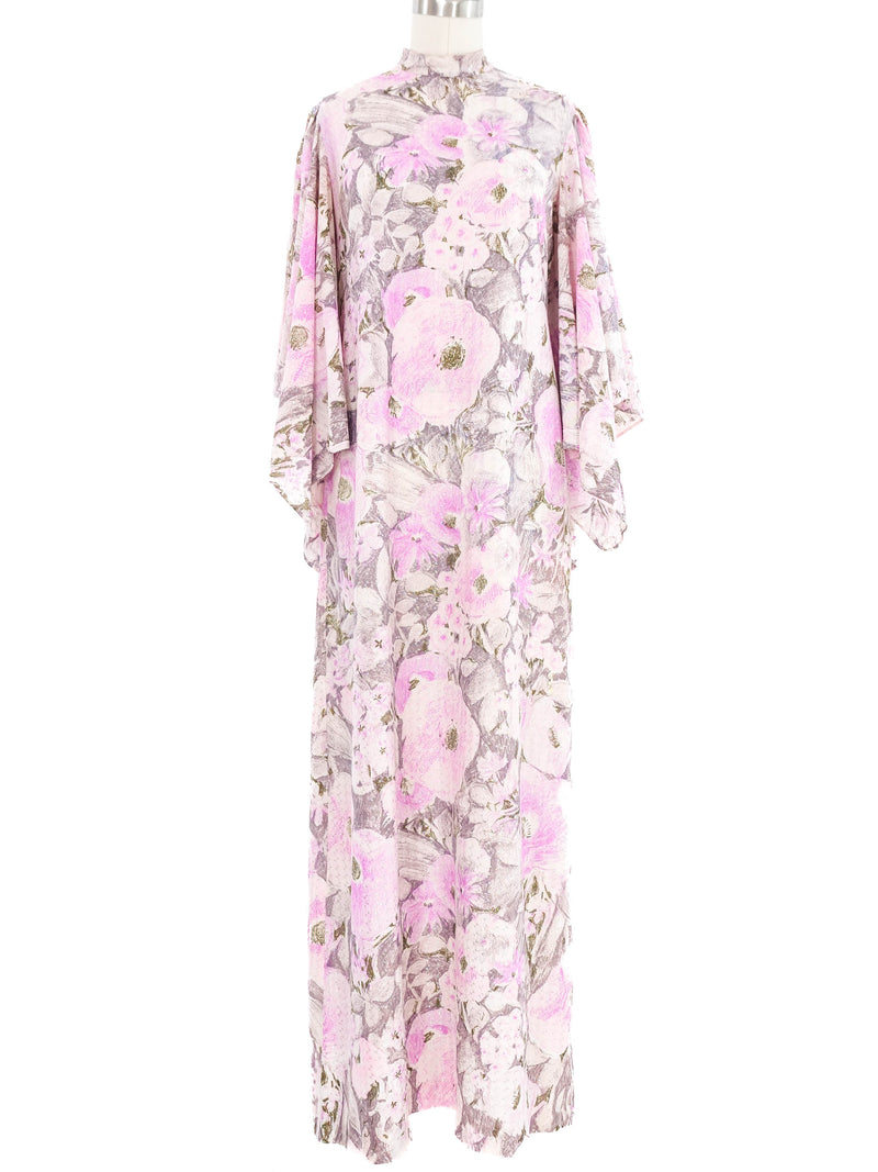 Metallic Pastel Kimono Sleeve Maxi Dress Dress arcadeshops.com