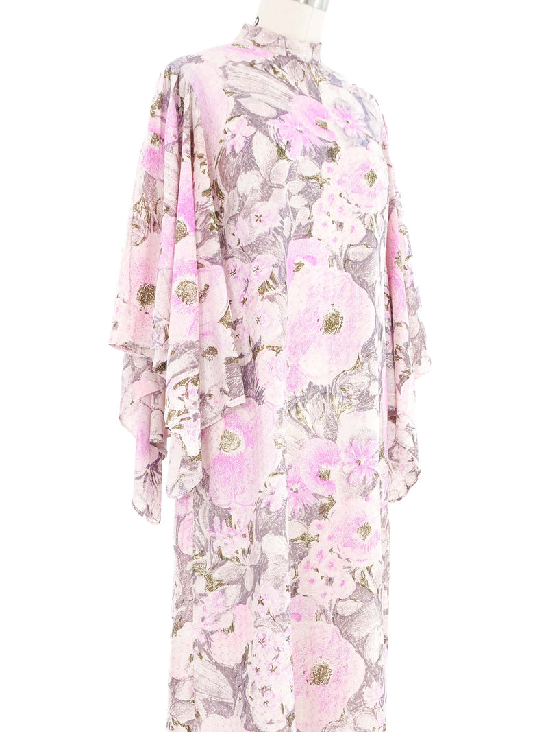 Metallic Pastel Kimono Sleeve Maxi Dress Dress arcadeshops.com