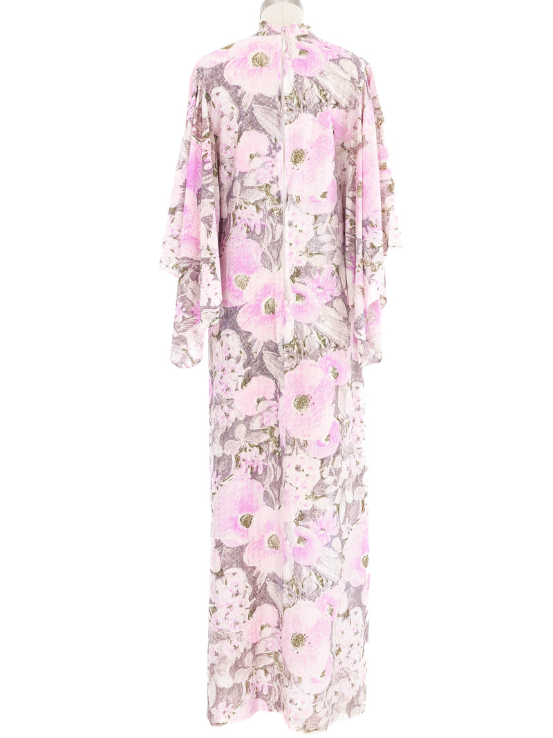 Metallic Pastel Kimono Sleeve Maxi Dress Dress arcadeshops.com