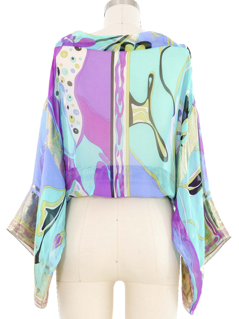 Emilio Pucci Metallic Accent Printed Top Top arcadeshops.com