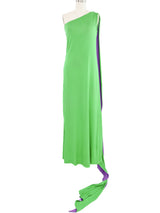 Adele Simpson Kelly Green Jersey Gown Dress arcadeshops.com