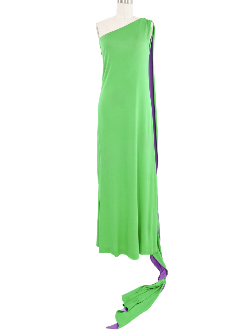 Adele Simpson Kelly Green Jersey Gown Dress arcadeshops.com