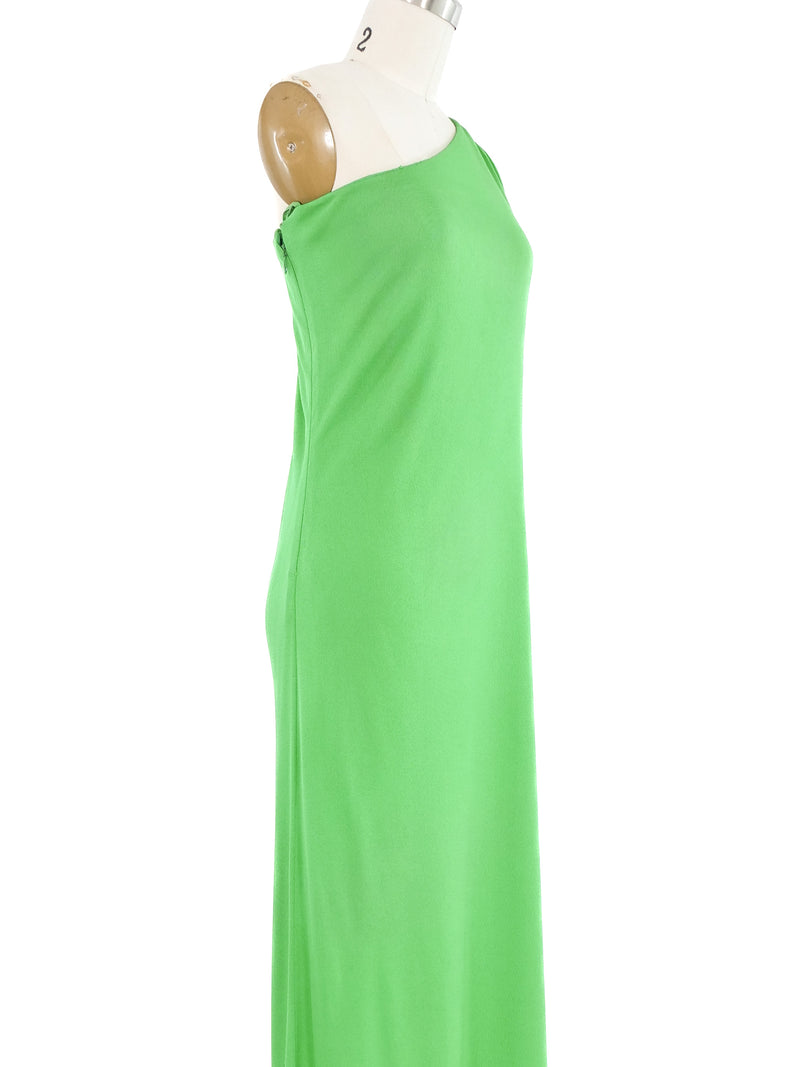 Adele Simpson Kelly Green Jersey Gown Dress arcadeshops.com