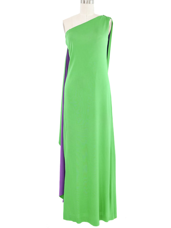 Adele Simpson Kelly Green Jersey Gown Dress arcadeshops.com