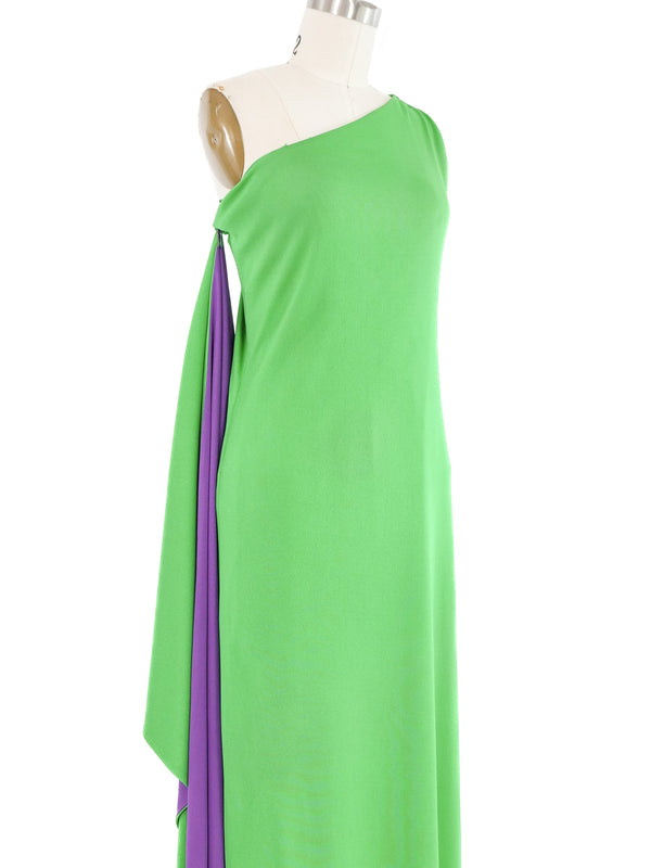 Adele Simpson Kelly Green Jersey Gown Dress arcadeshops.com