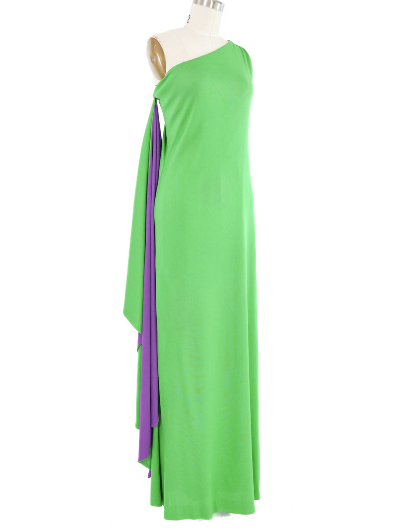 Adele Simpson Kelly Green Jersey Gown Dress arcadeshops.com