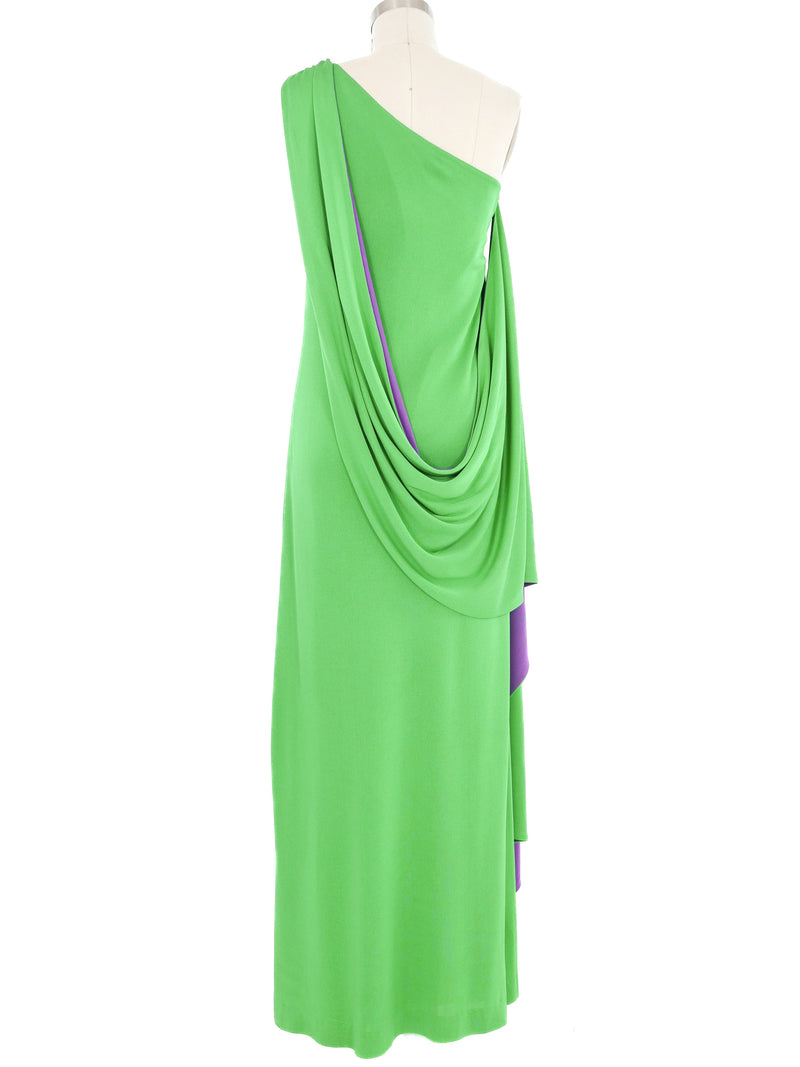 Adele Simpson Kelly Green Jersey Gown Dress arcadeshops.com
