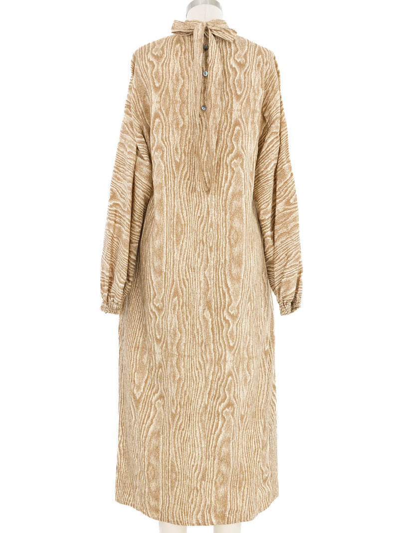 1970s Geoffrey Beene Woodgrain Printed Dress Dress arcadeshops.com