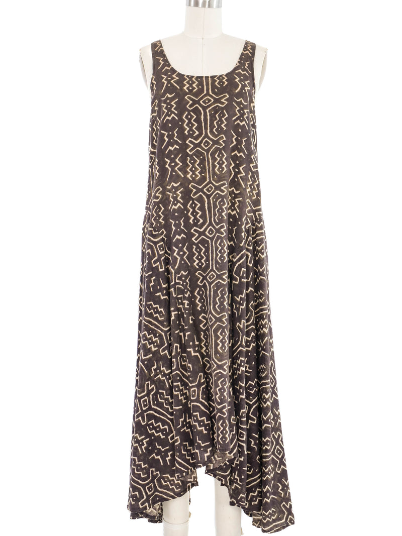 1980s Norma Kamali Mudcloth Print Dress Dress arcadeshops.com