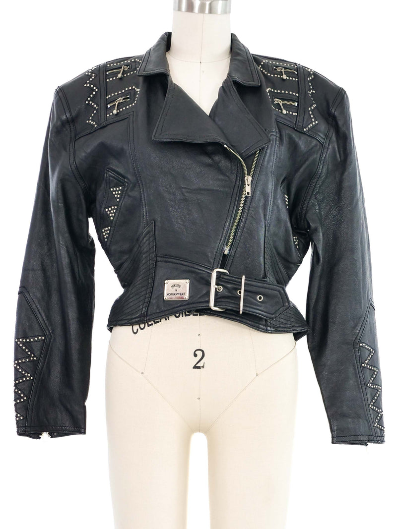 1980s Embellished Motorcycle Jacket Jacket arcadeshops.com