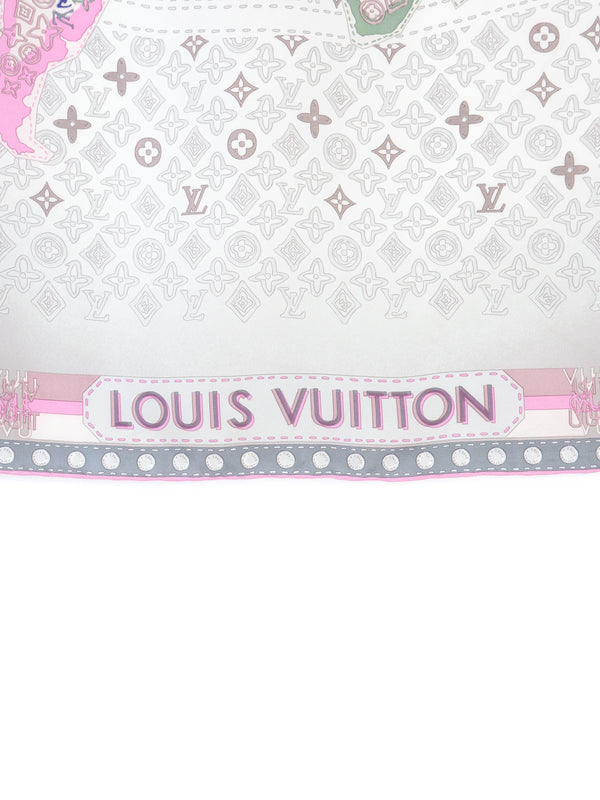Louis Vuitton Monogram Map Silk Scarf Accessory arcadeshops.com