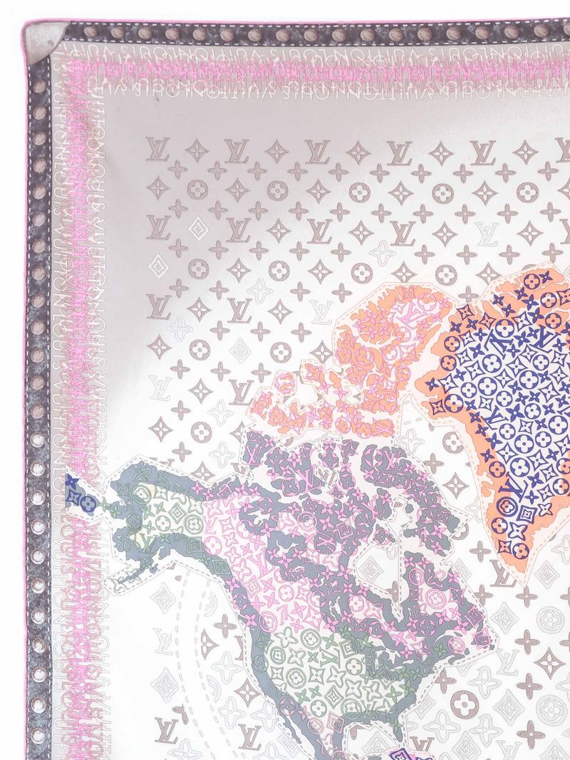 Louis Vuitton Monogram Map Silk Scarf Accessory arcadeshops.com