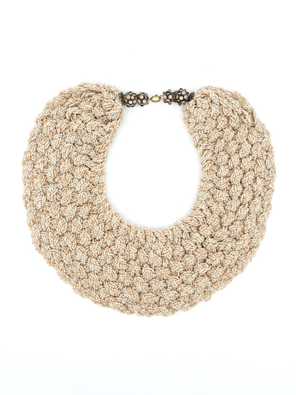 Peach Beaded Collar Necklace Accessory arcadeshops.com