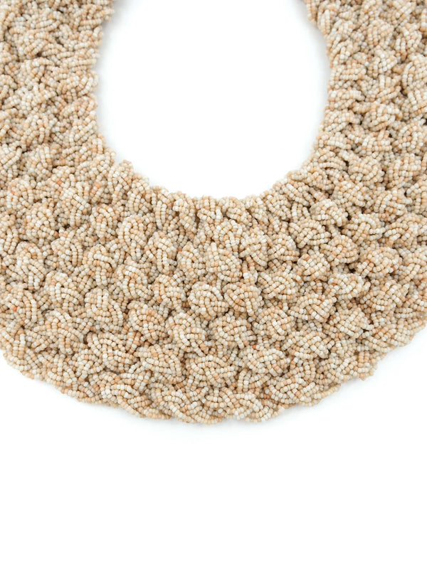 Peach Beaded Collar Necklace Accessory arcadeshops.com