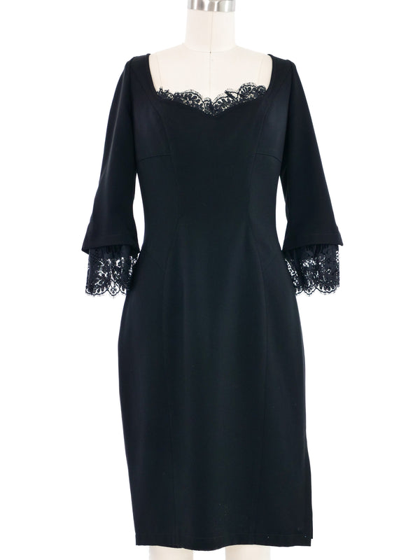 1998 Thierry Mugler Lace Trimmed Shift Dress Dress arcadeshops.com
