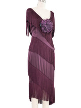 Dolce & Gabbana Purple Tiered Fringe Dress Dress arcadeshops.com