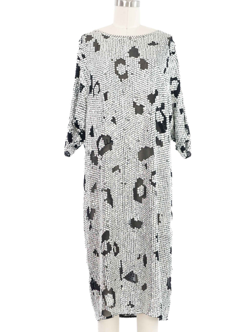 1980s Leopard Sequined Shift Dress Dress arcadeshops.com