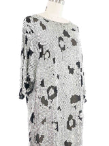 1980s Leopard Sequined Shift Dress Dress arcadeshops.com